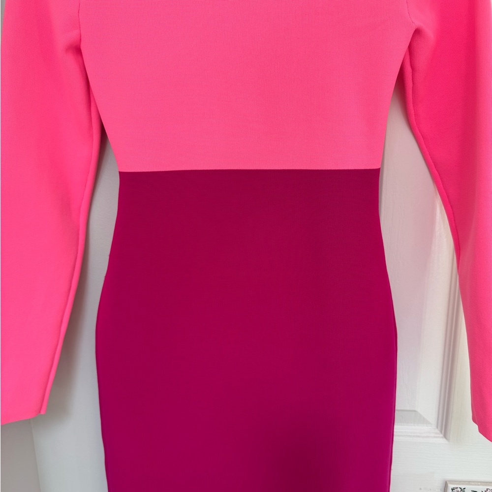 Pink Color Block Dress - Picture 2 of 2